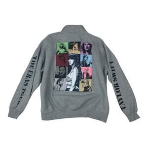 Taylor Swift size large eras tour Gray 1/4 zip long sleeve sweat shirt concert m